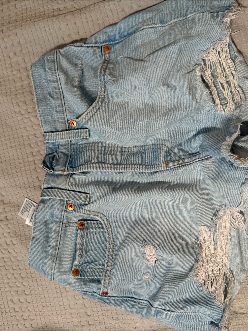 Levi's Light Blue Distressed Denim Cutoff Shorts